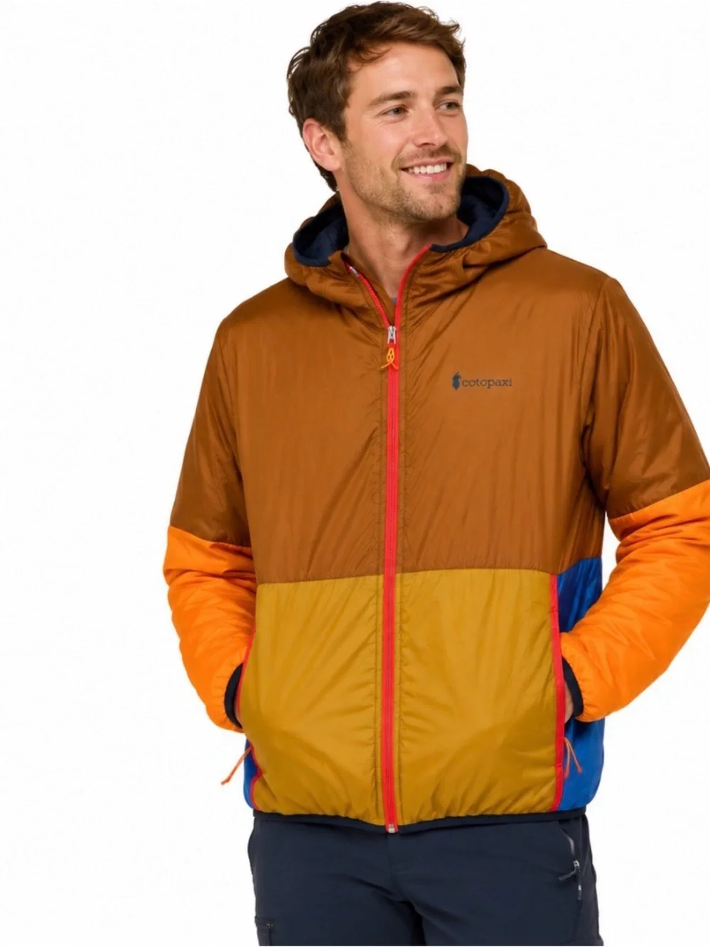 Cotopaxi Reversible Insulated Hooded Jacket Men’s Small Colorblock Navy Puf coat